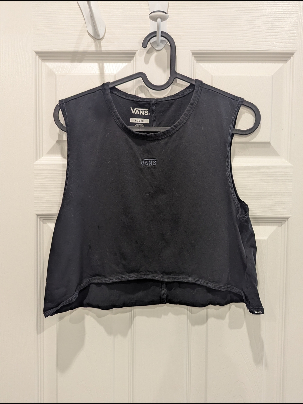 Vans Black Cropped Muscle Tank Top